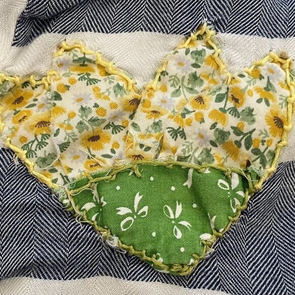 Beach Lunch Lounge Long Sleeve Striped Button Down Shirt, Floral Embroidery, M - Picture 4 of 11